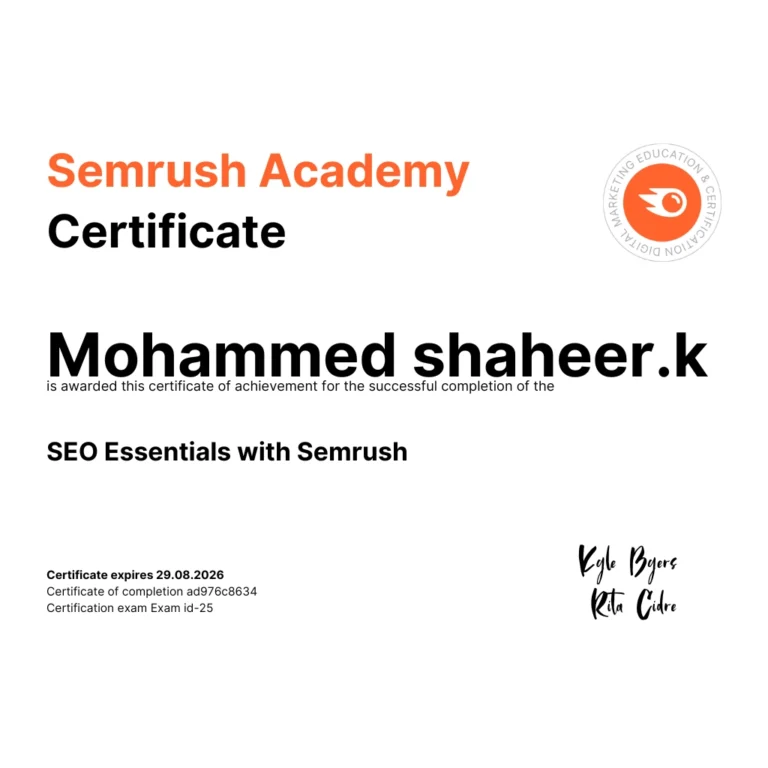 SEO Essentials Certification